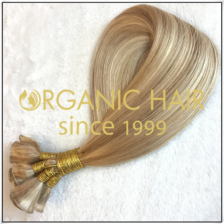 Thin weft hand tied weft hair extensions C017